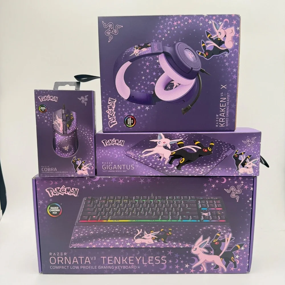 Pokemon x Razer Espeon & Umbreon Edition Set - Mouse/Pad, Keyboard, Headset